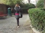 Violaceas fast barefoot walk on gravel.mp4