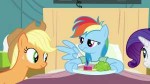 1583925safeapplejackrainbow+dashraritybandagebedclothesfood[...]