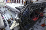 Booster mate inside SpaceXs hangar at LC 39A ahead of Falco[...].mp4