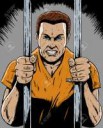 8584385-Drawing-of-a-prisoner-in-a-comic-book-format-Stock-[...]